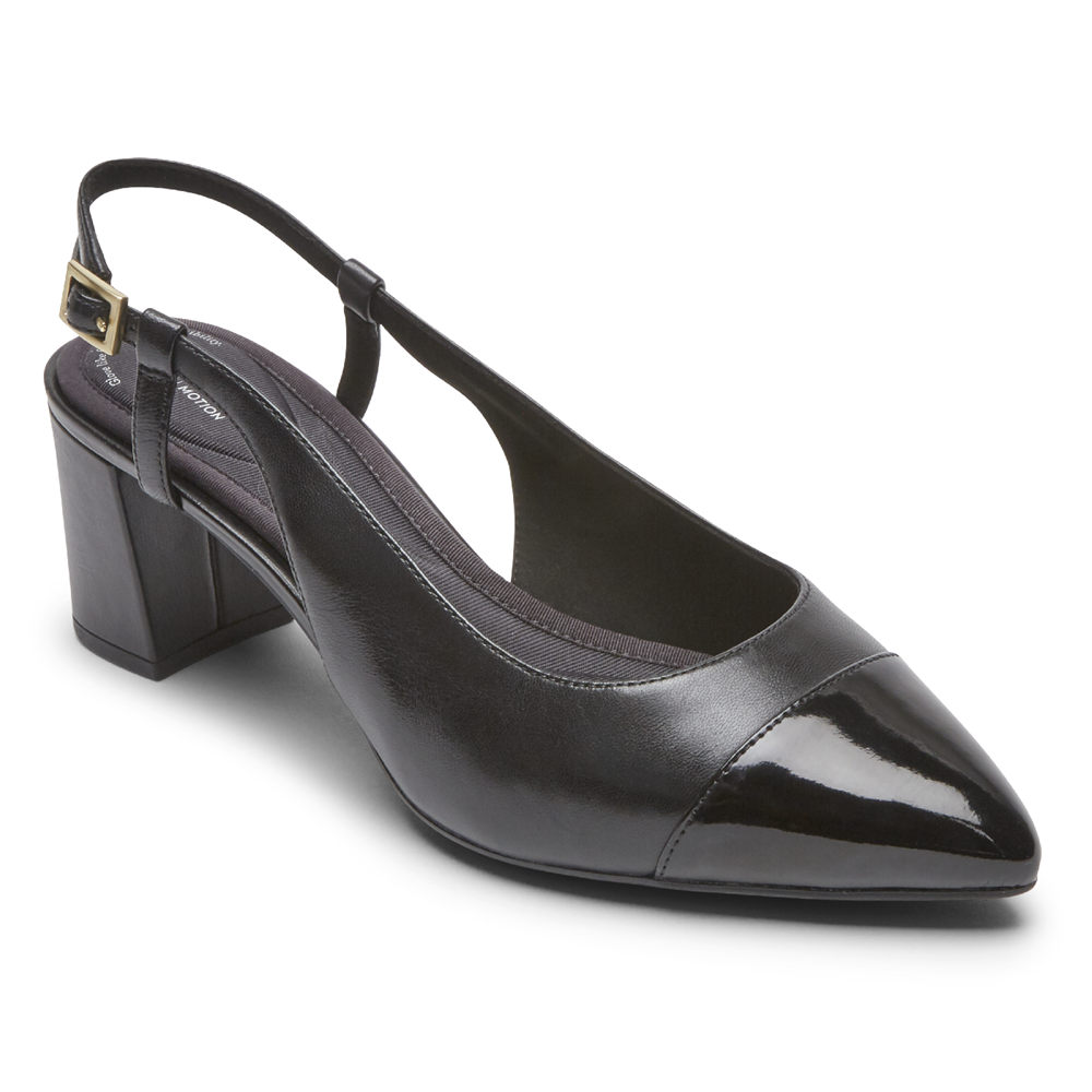 Rockport Womens Slingback Black - Total Motion Salima Posted - UK 386-JINWRK